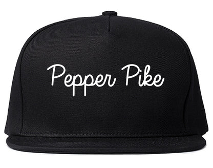 Pepper Pike Ohio OH Script Mens Snapback Hat Black
