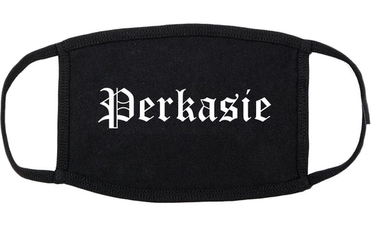 Perkasie Pennsylvania PA Old English Cotton Face Mask Black