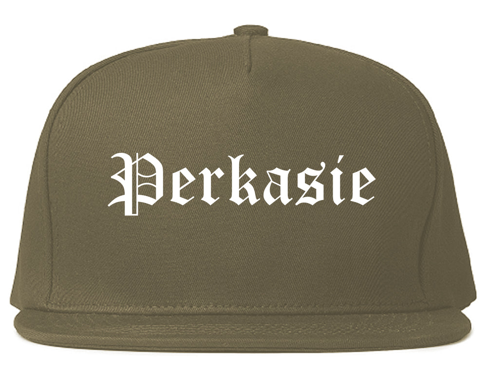 Perkasie Pennsylvania PA Old English Mens Snapback Hat Grey