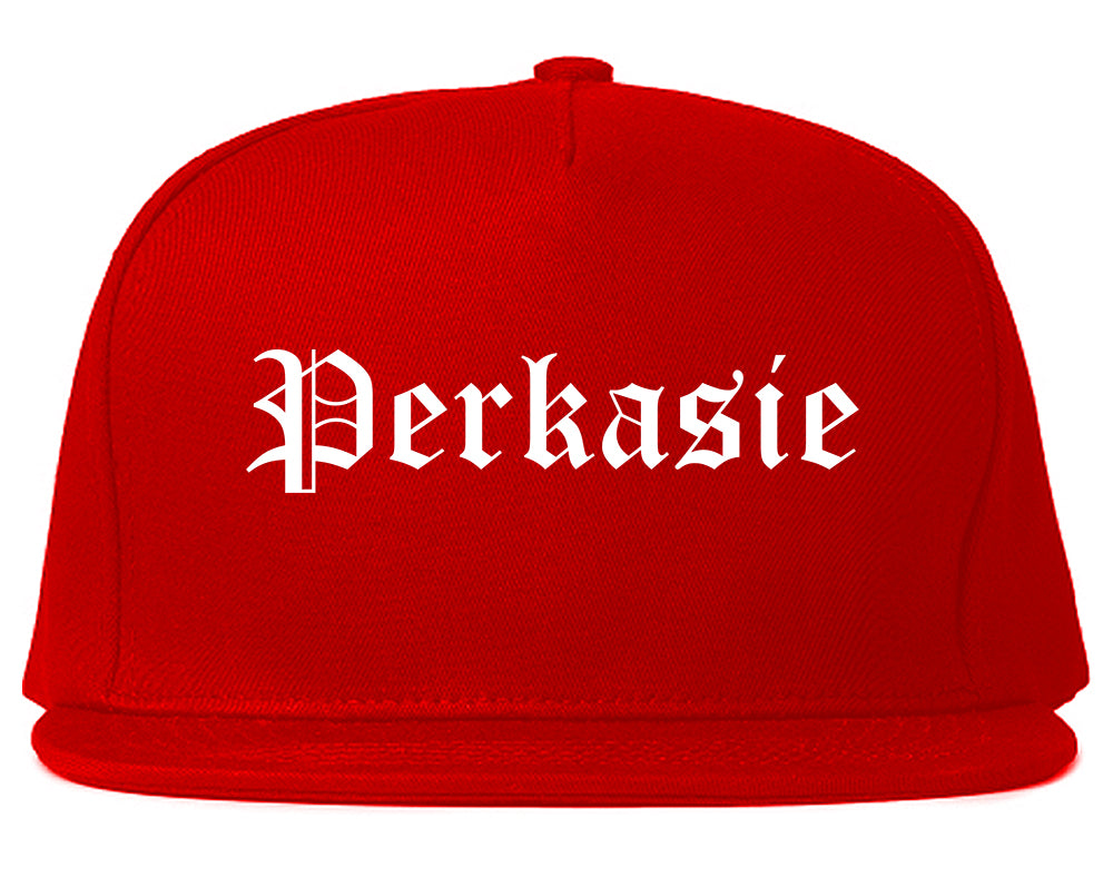 Perkasie Pennsylvania PA Old English Mens Snapback Hat Red