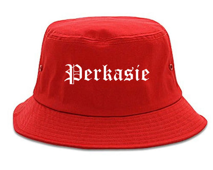 Perkasie Pennsylvania PA Old English Mens Bucket Hat Red