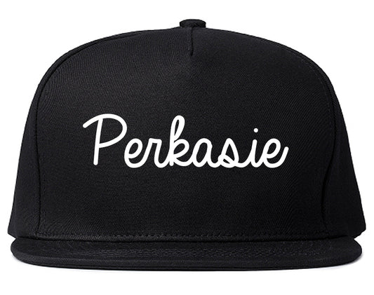 Perkasie Pennsylvania PA Script Mens Snapback Hat Black