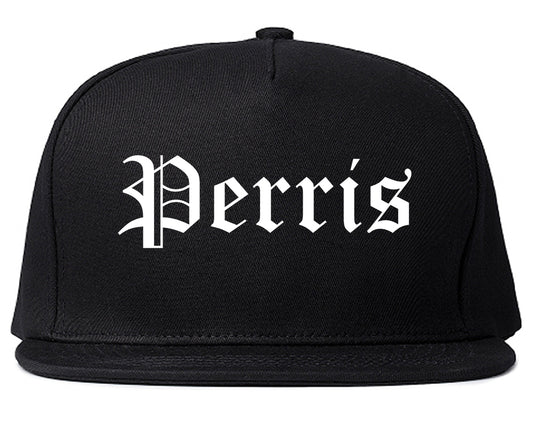 Perris California CA Old English Mens Snapback Hat Black