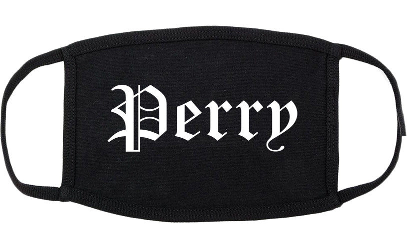Perry Florida FL Old English Cotton Face Mask Black