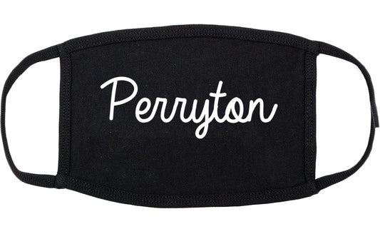 Perryton Texas TX Script Cotton Face Mask Black