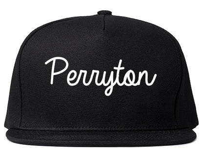 Perryton Texas TX Script Mens Snapback Hat Black