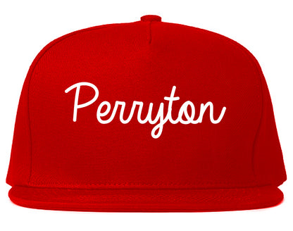 Perryton Texas TX Script Mens Snapback Hat Red