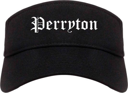 Perryton Texas TX Old English Mens Visor Cap Hat Black