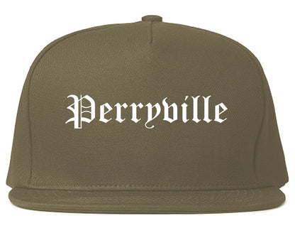 Perryville Missouri MO Old English Mens Snapback Hat Grey