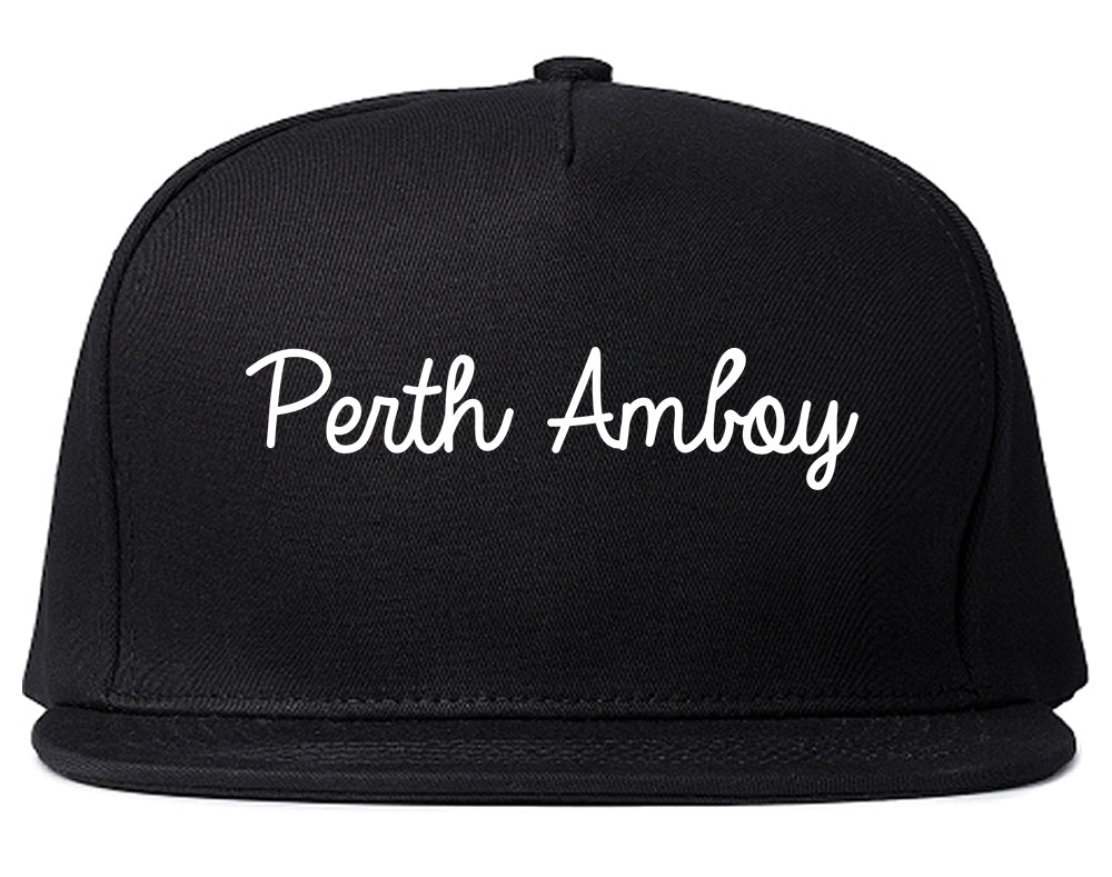 Perth Amboy New Jersey NJ Script Mens Snapback Hat Black