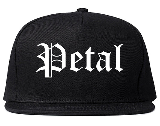 Petal Mississippi MS Old English Mens Snapback Hat Black