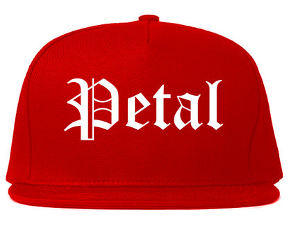 Petal Mississippi MS Old English Mens Snapback Hat Red