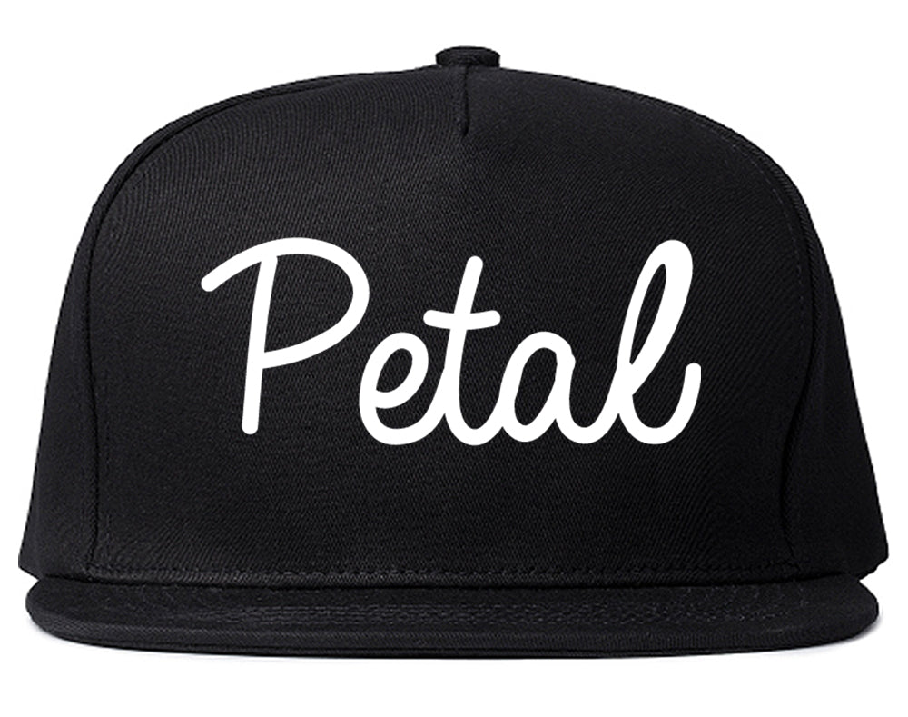 Petal Mississippi MS Script Mens Snapback Hat Black