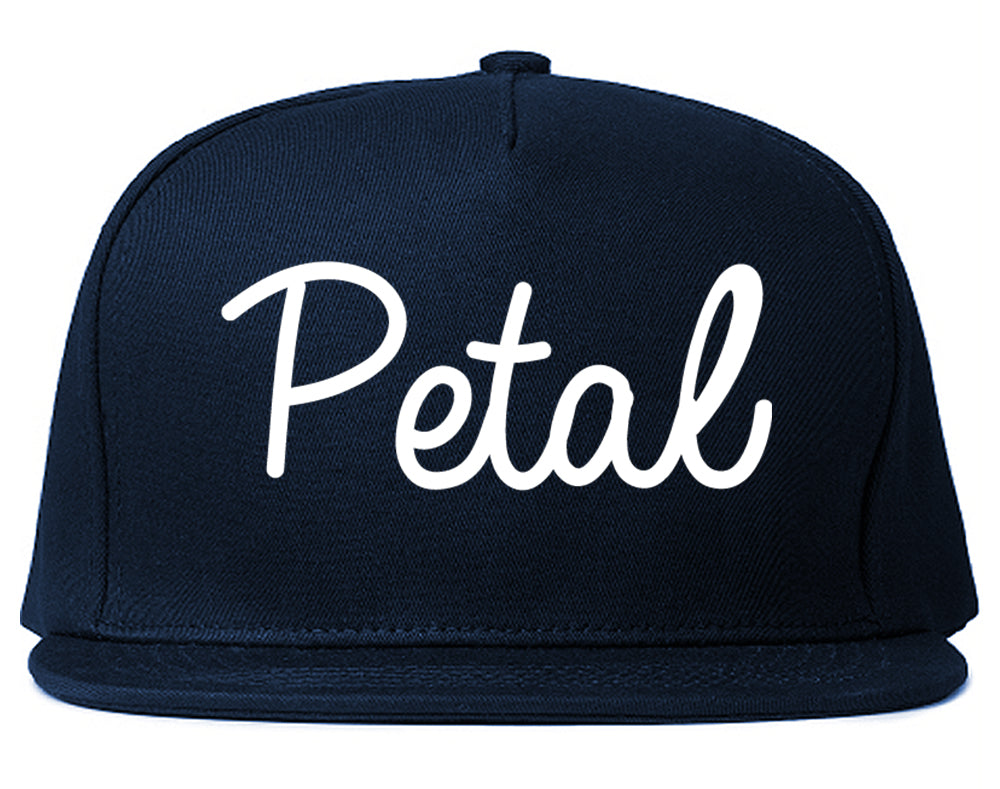 Petal Mississippi MS Script Mens Snapback Hat Navy Blue