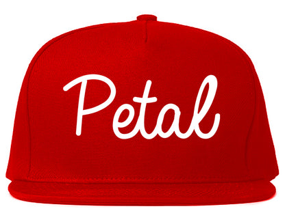 Petal Mississippi MS Script Mens Snapback Hat Red