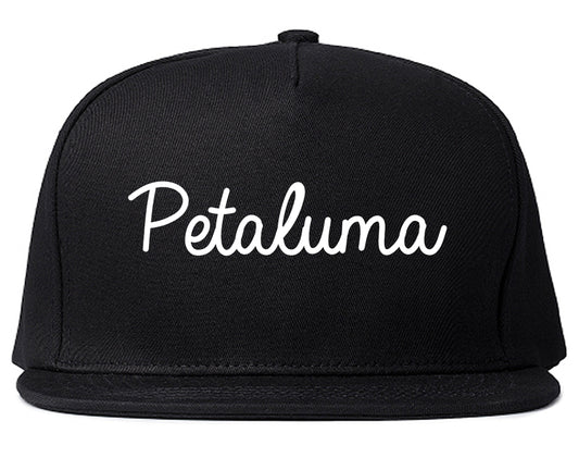 Petaluma California CA Script Mens Snapback Hat Black