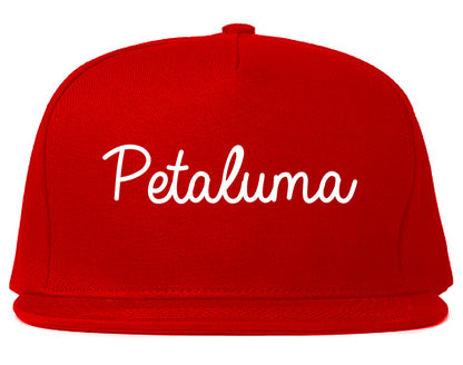 Petaluma California CA Script Mens Snapback Hat Red