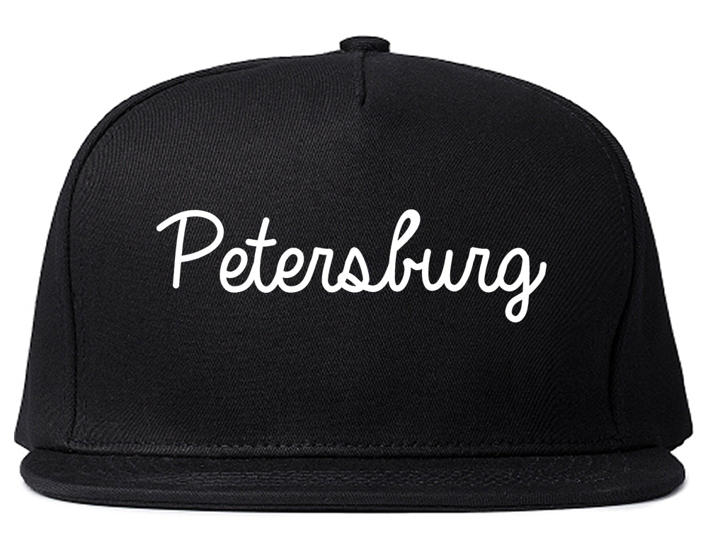 Petersburg Virginia VA Script Mens Snapback Hat Black