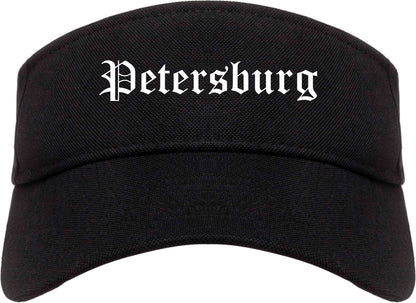 Petersburg Virginia VA Old English Mens Visor Cap Hat Black