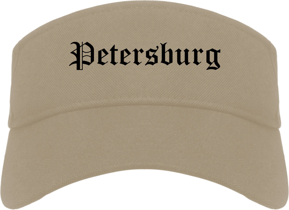 Petersburg Virginia VA Old English Mens Visor Cap Hat Khaki