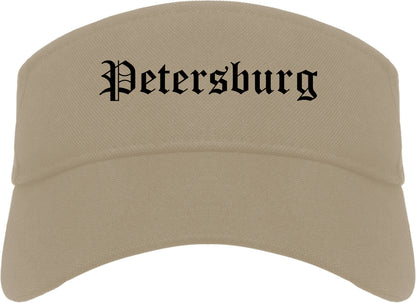 Petersburg Virginia VA Old English Mens Visor Cap Hat Khaki