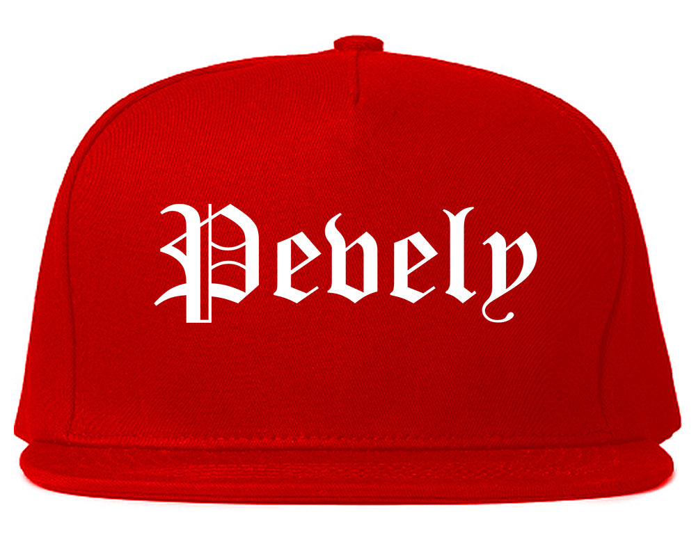 Pevely Missouri MO Old English Mens Snapback Hat Red