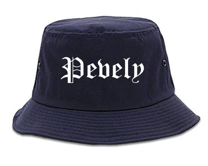 Pevely Missouri MO Old English Mens Bucket Hat Navy Blue