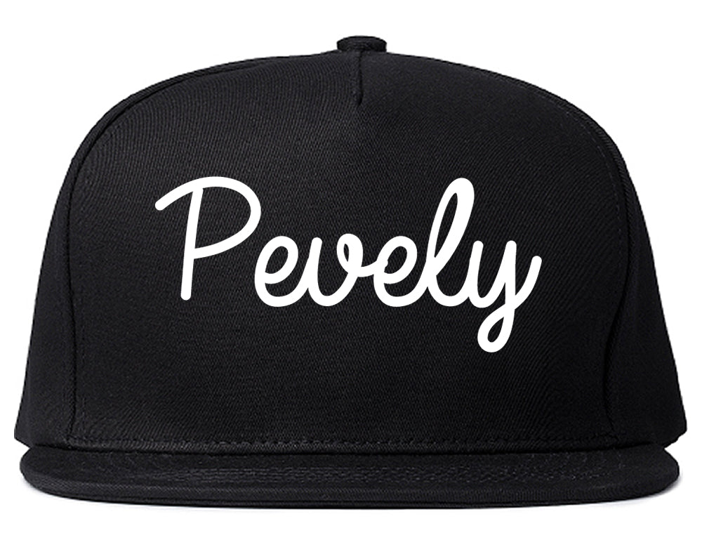 Pevely Missouri MO Script Mens Snapback Hat Black