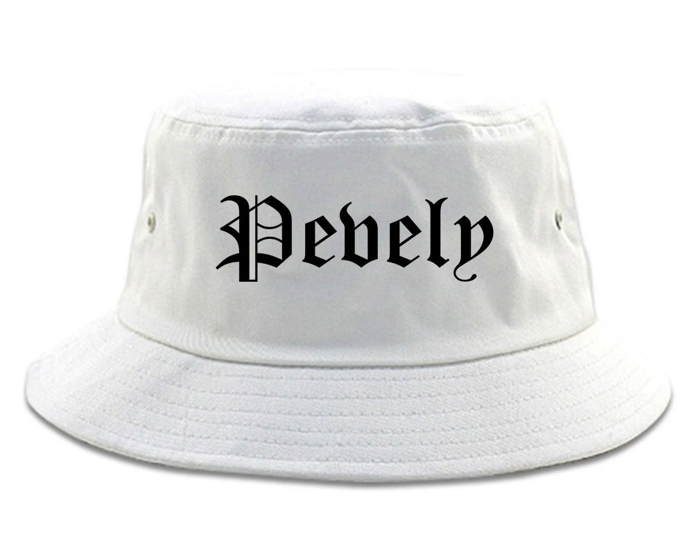 Pevely Missouri MO Old English Mens Bucket Hat White