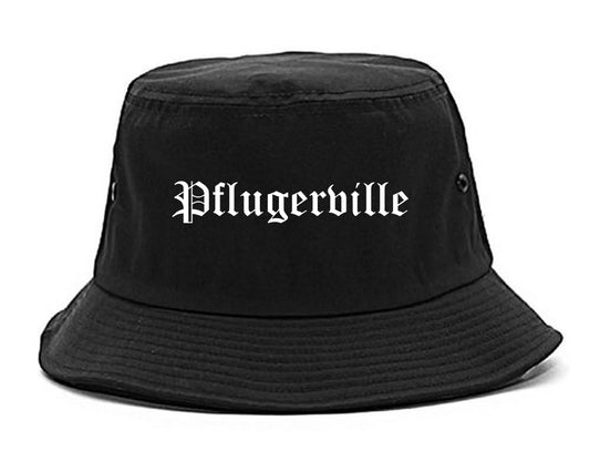 Pflugerville Texas TX Old English Mens Bucket Hat Black