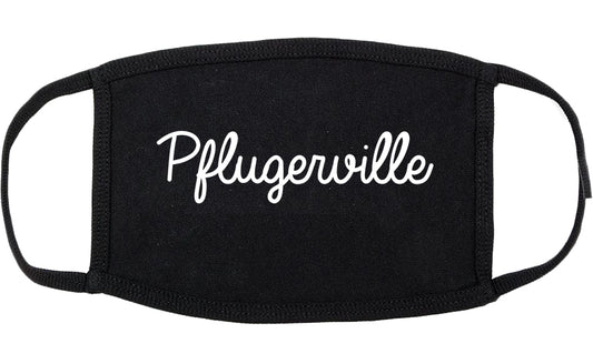 Pflugerville Texas TX Script Cotton Face Mask Black