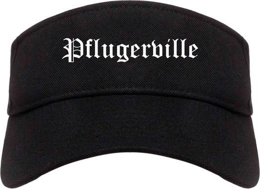 Pflugerville Texas TX Old English Mens Visor Cap Hat Black