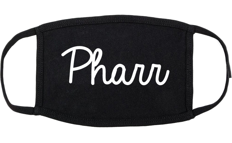 Pharr Texas TX Script Cotton Face Mask Black