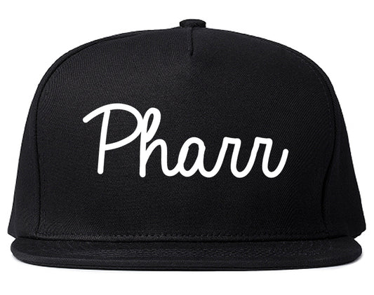 Pharr Texas TX Script Mens Snapback Hat Black