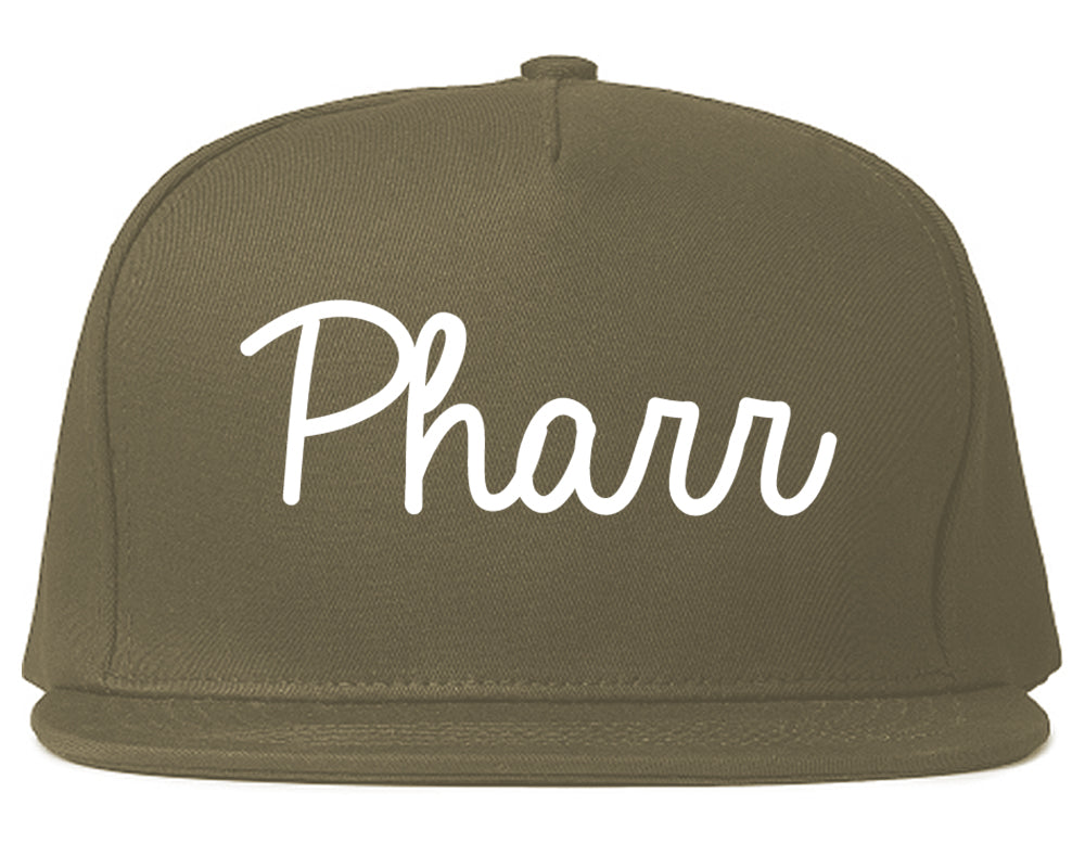 Pharr Texas TX Script Mens Snapback Hat Grey