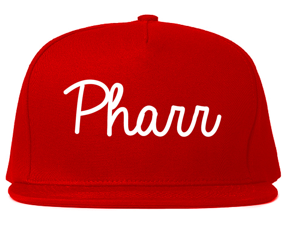 Pharr Texas TX Script Mens Snapback Hat Red