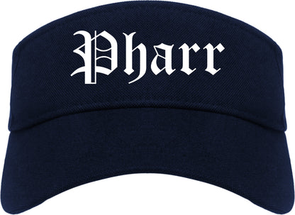 Pharr Texas TX Old English Mens Visor Cap Hat Navy Blue