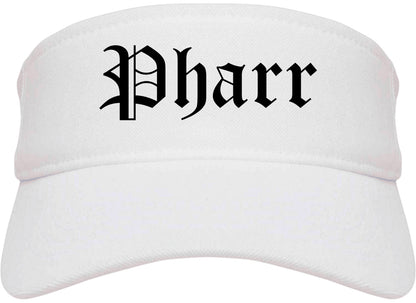Pharr Texas TX Old English Mens Visor Cap Hat White