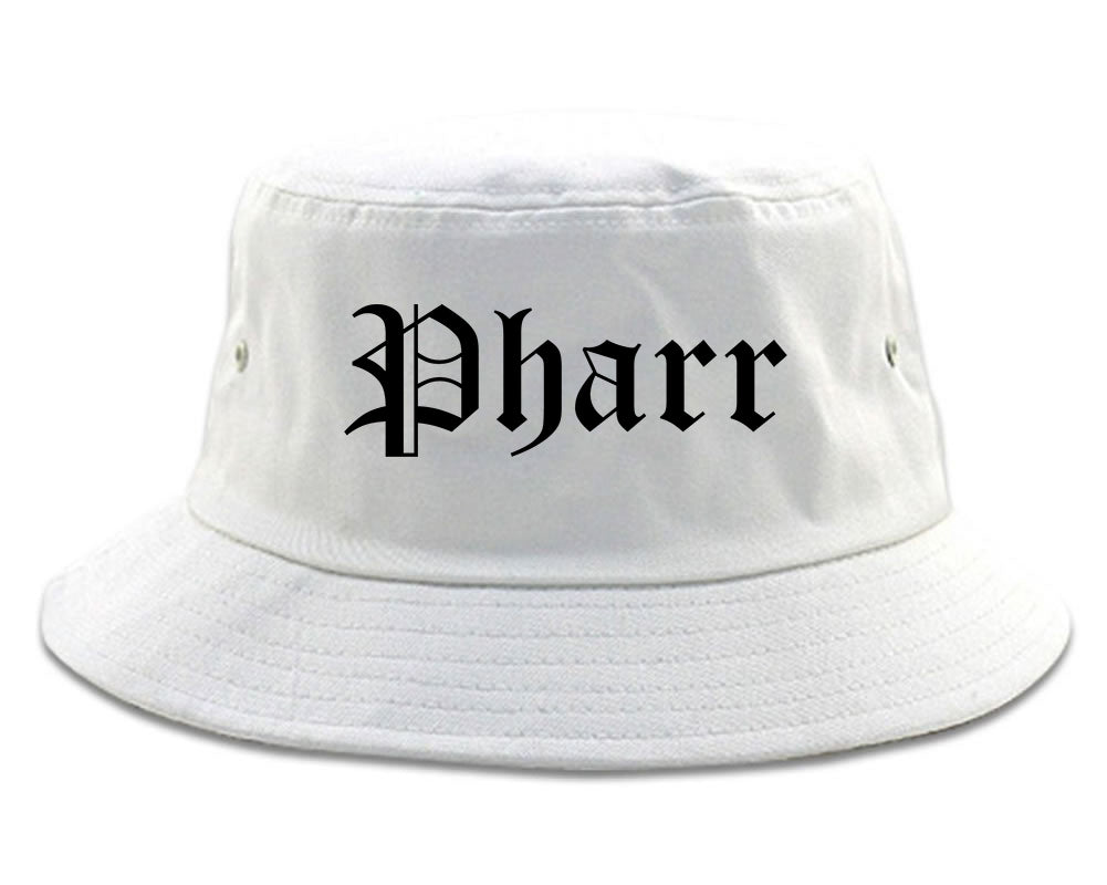 Pharr Texas TX Old English Mens Bucket Hat White