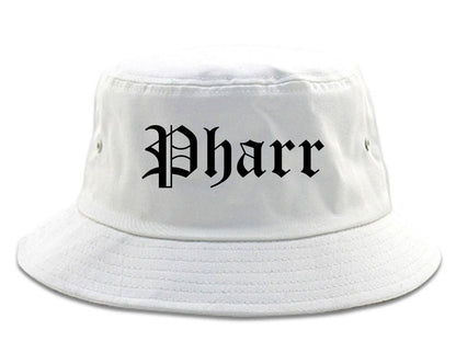 Pharr Texas TX Old English Mens Bucket Hat White
