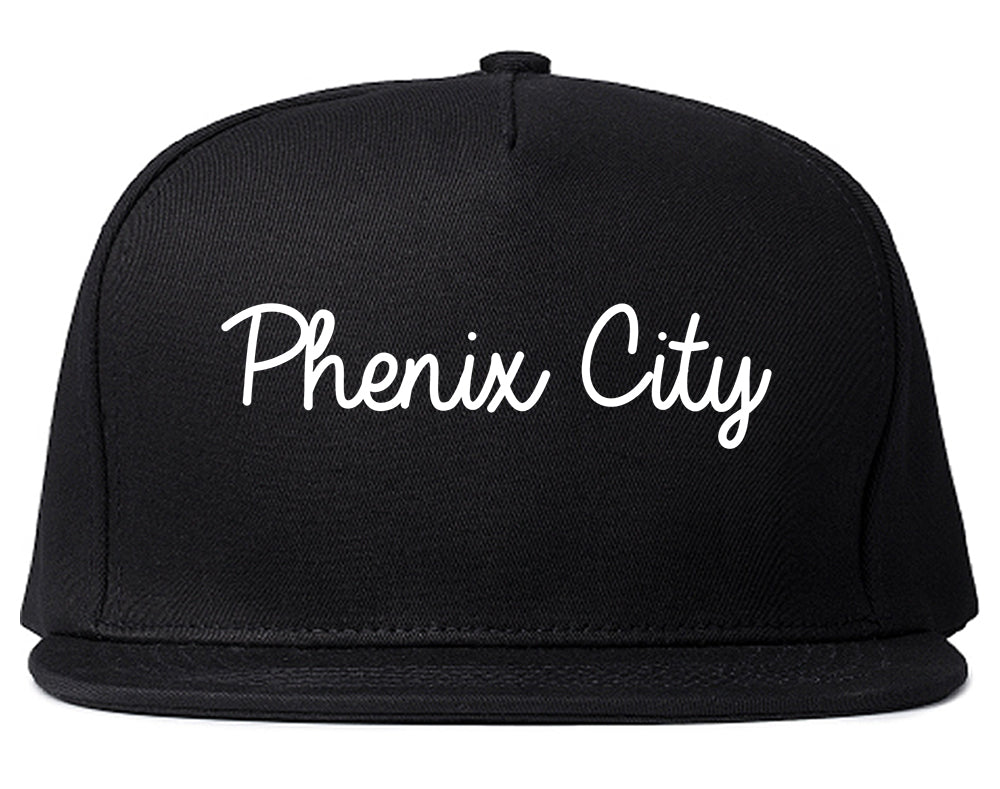 Phenix City Alabama AL Script Mens Snapback Hat Black