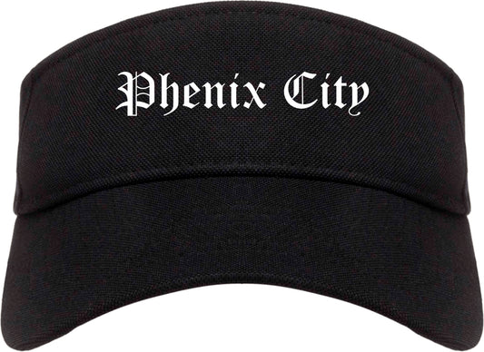 Phenix City Alabama AL Old English Mens Visor Cap Hat Black