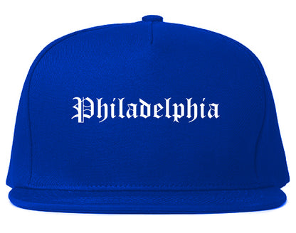 Philadelphia Mississippi MS Old English Mens Snapback Hat Royal Blue