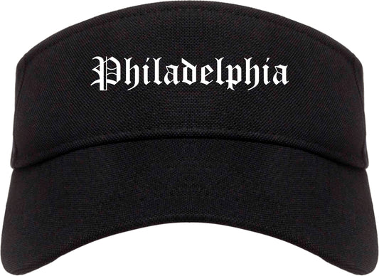 Philadelphia Mississippi MS Old English Mens Visor Cap Hat Black
