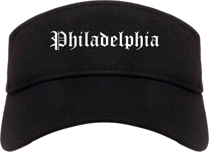 Philadelphia Mississippi MS Old English Mens Visor Cap Hat Black