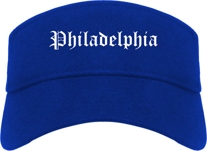 Philadelphia Mississippi MS Old English Mens Visor Cap Hat Royal Blue