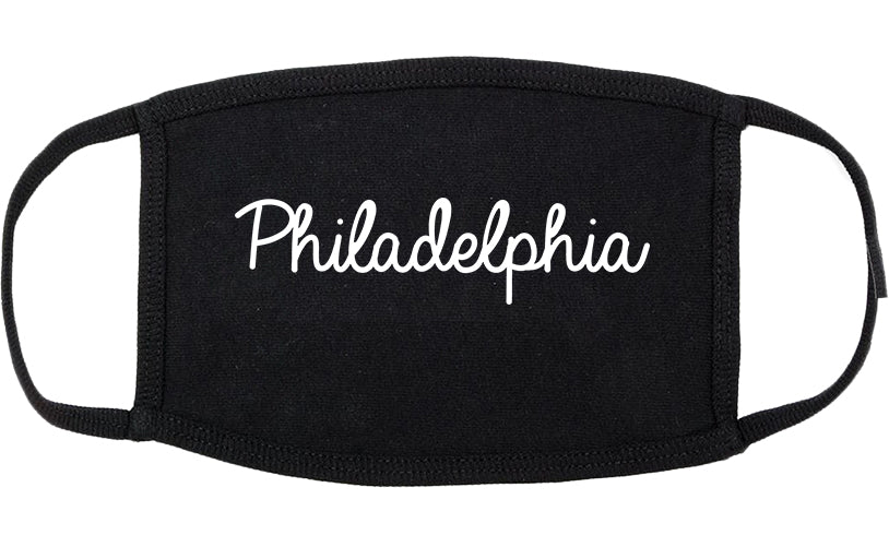 Philadelphia Pennsylvania PA Script Cotton Face Mask Black