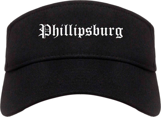 Phillipsburg New Jersey NJ Old English Mens Visor Cap Hat Black