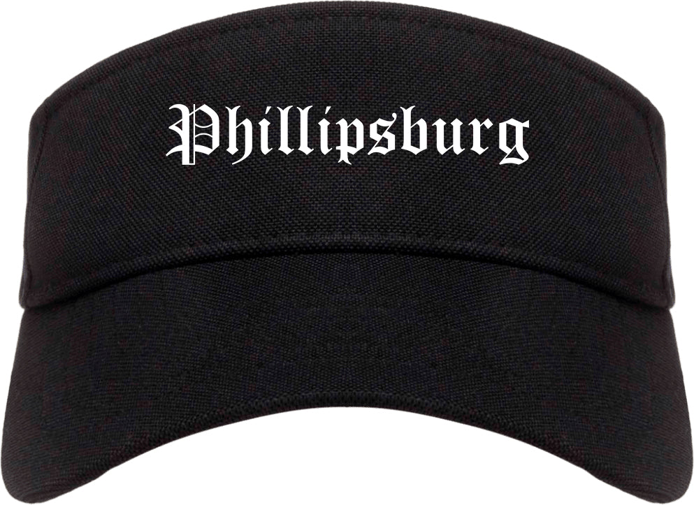 Phillipsburg New Jersey NJ Old English Mens Visor Cap Hat Black