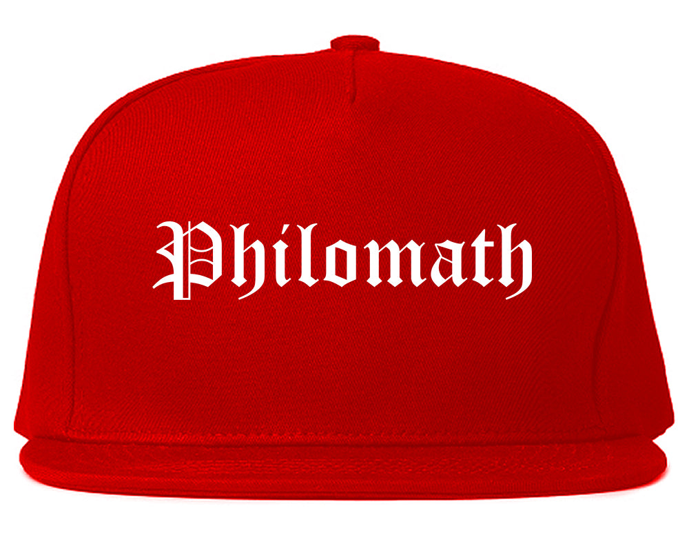 Philomath Oregon OR Old English Mens Snapback Hat Red
